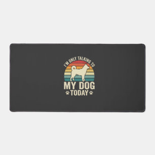 Grappige Hond Praat Retro Zonsondergang Bureaumat