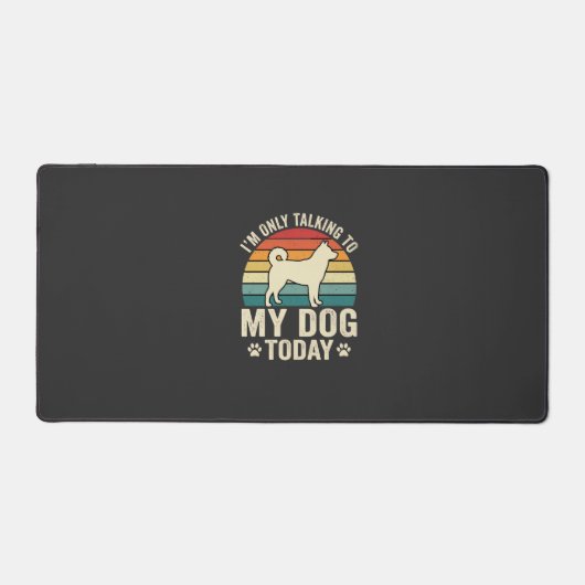 Grappige Hond Praat Retro Zonsondergang Bureaumat (Voorkant)
