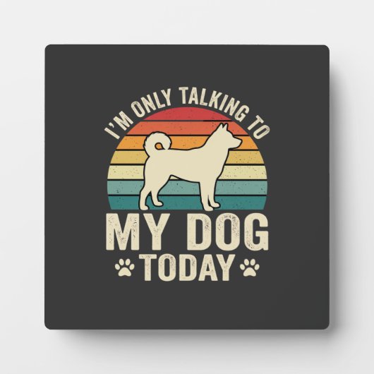 Grappige Hond Praat Retro Zonsondergang Fotoplaat (Voorkant)