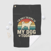 Grappige Hond Praat Retro Zonsondergang Golfhanddoek (Insitu)