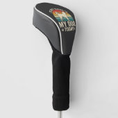 Grappige Hond Praat Retro Zonsondergang Golfheadcover (Schuin)