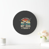 Grappige Hond Praat Retro Zonsondergang Grote Klok (Huis)
