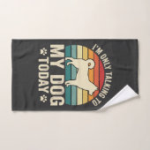 Grappige Hond Praat Retro Zonsondergang Handdoek (Handdoek)
