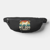 Grappige Hond Praat Retro Zonsondergang Heuptasje (Liggend)