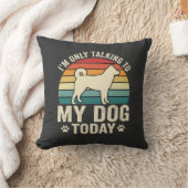 Grappige Hond Praat Retro Zonsondergang Kussen (Deken)