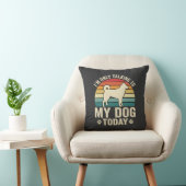 Grappige Hond Praat Retro Zonsondergang Kussen (Stoel)