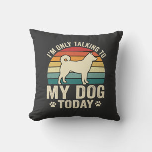 Grappige Hond Praat Retro Zonsondergang Kussen