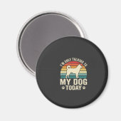 Grappige Hond Praat Retro Zonsondergang Magneet (Voorkant / Achterkant)