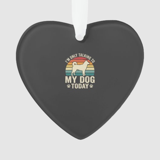 Grappige Hond Praat Retro Zonsondergang Ornament (voorkant)