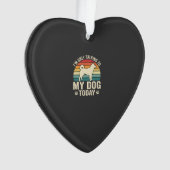 Grappige Hond Praat Retro Zonsondergang Ornament (voorkant)