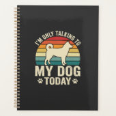 Grappige Hond Praat Retro Zonsondergang Planner (Voorkant)
