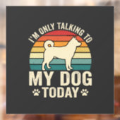 Grappige Hond Praat Retro Zonsondergang Raamsticker (Vel 2)
