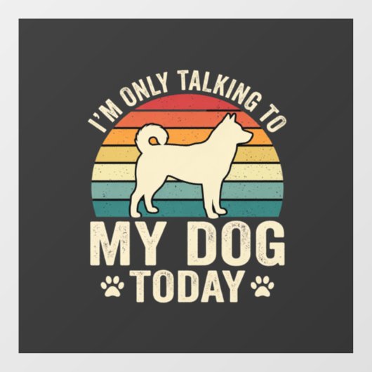 Grappige Hond Praat Retro Zonsondergang Raamsticker (Vel)