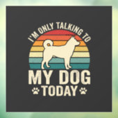 Grappige Hond Praat Retro Zonsondergang Raamsticker (Vel 3)