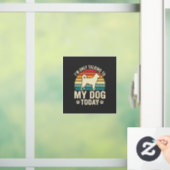 Grappige Hond Praat Retro Zonsondergang Raamsticker (Huis)