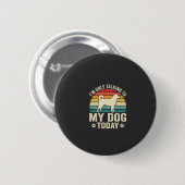 Grappige Hond Praat Retro Zonsondergang Ronde Button 5,7 Cm (Voorkant /achterkant)