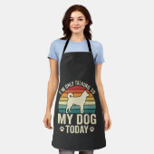 Grappige Hond Praat Retro Zonsondergang Schort (Gedragen)