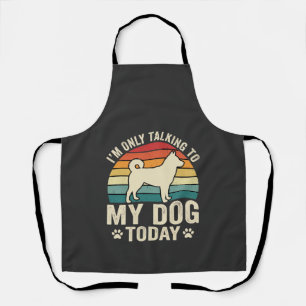 Grappige Hond Praat Retro Zonsondergang Schort