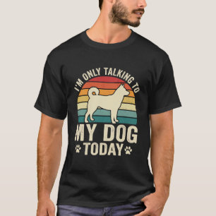 Grappige Hond Praat Retro Zonsondergang T-shirt