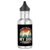 Grappige Hond Praat Retro Zonsondergang Waterfles (Links)