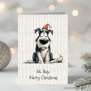 Grappige Hond Prettig Kerstfeest Feestdagen Kaart