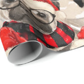 Grappige Hond Pug Lover Kerstvakantie Cadeaupapier (Rol Hoek)