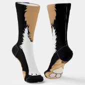 Grappige hond puppy been Voeten voorpoot terug Sokken (Gebogen)