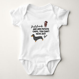 grappige Hond Quote: Dachshunds en Aardappel Chips Romper