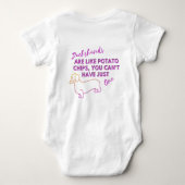 Grappige Hond Quote: Dachshunds en Aardappel Chips Romper (Achterkant)