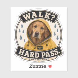 Grappige Hond Regenachtige Dag Sticker | Wandelen?
