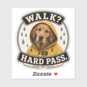 Grappige Hond Regenachtige Dag Sticker Wandelen?