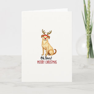 Grappige Hond Rendier Kaart Oh Hert Merry Christma