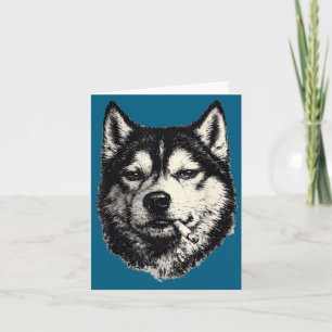 Grappige Hond Rokt Meme Husky Hond Kaart