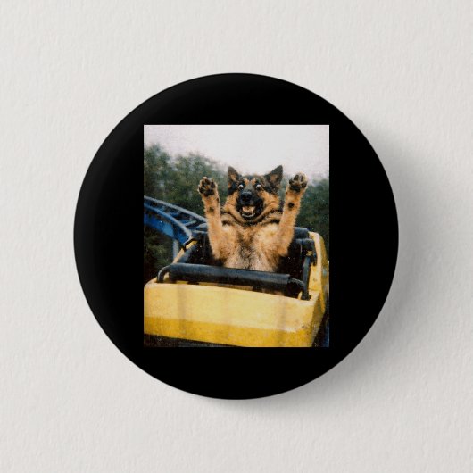 Grappige Hond Roller Coaster Meme Dwaze Grafische Ronde Button 5,7 Cm (Voorkant)