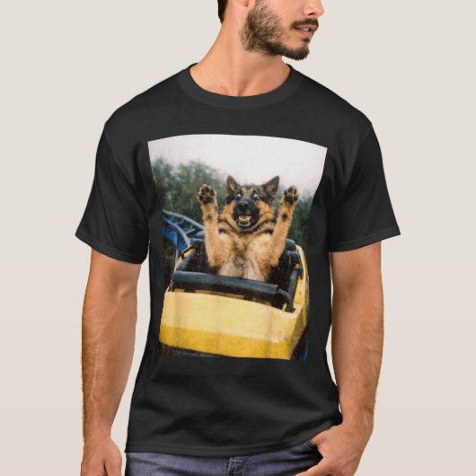 Grappige Hond Roller Coaster Meme Dwaze Grafische T-shirt (Voorkant)
