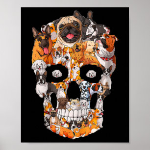 Grappige Hond Schedel Honden Paw Lover Halloween H Poster