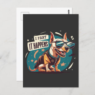 Grappige hond scheet het gebeurt briefkaart