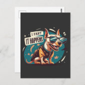 Grappige hond scheet het gebeurt briefkaart (Voorkant / Achterkant)