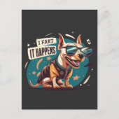 Grappige hond scheet het gebeurt briefkaart (Voorkant)