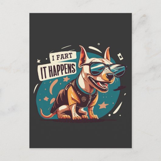 Grappige hond scheet het gebeurt briefkaart (Voorkant)