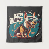 Grappige hond scheet het gebeurt wandkleed (Voorkant)