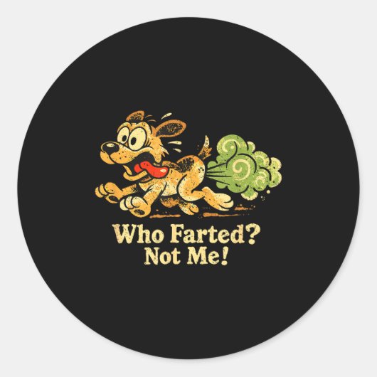 Grappige hond scheet meme kunstwerk ronde sticker (Voorkant)