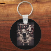 Grappige hond selfie met kerstmis sleutelhanger (Voorkant)