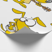 Grappige hond speelt banjo muziek cadeaupapier