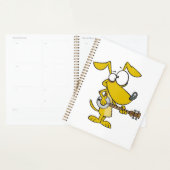 Grappige hond speelt banjo muziek planner (Display)