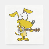 Grappige hond speelt banjo muziek servet (Voorkant)