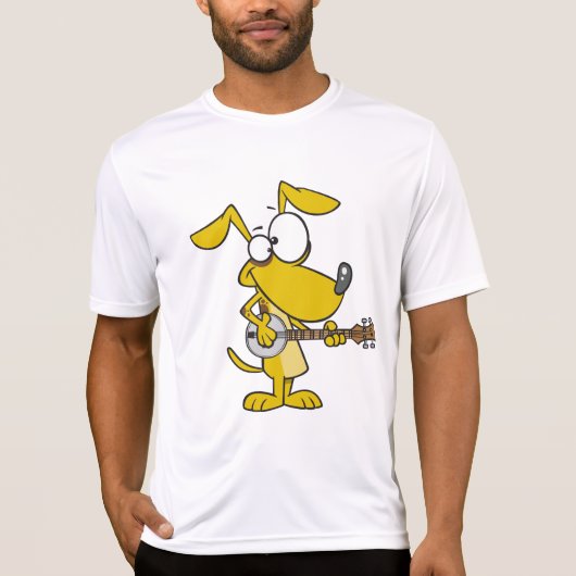 Grappige hond speelt banjo muziek t-shirt (Voorkant)