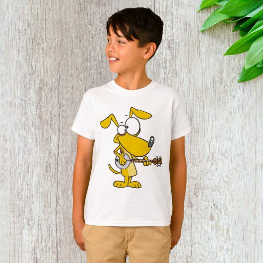 Grappige hond speelt banjo muziek t-shirt