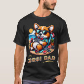 Grappige hond spelen poker corgi papa t-shirt (Voorkant)