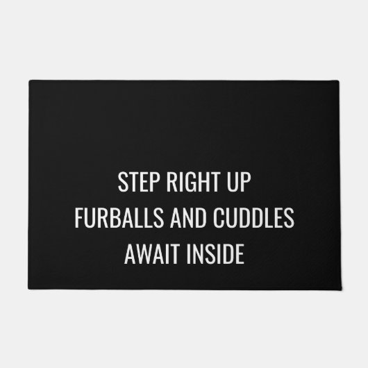 Grappige Hond | Stap recht omhoog! Furballs en knu Deurmat (Voorkant)